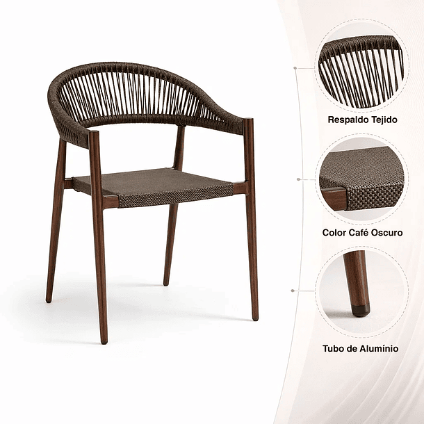 Silla de Terraza Douce - Aluminio y Rattan 5