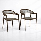 Pack de 2 Sillas de Terraza Douce - Aluminio y Rattan 1
