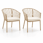 Pack de 2 Sillas de Terraza Trame - Aluminio y Cuerda 1