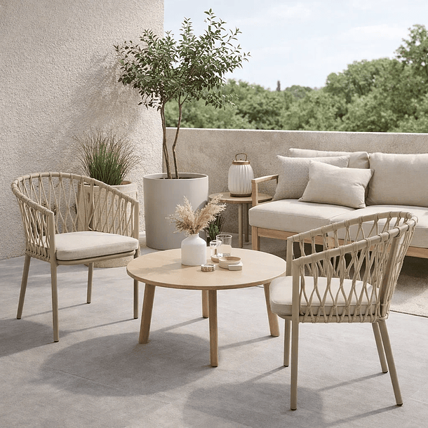 Pack de 2 Sillas de Terraza Trame - Aluminio y Cuerda 3