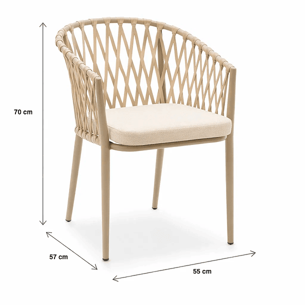 Pack de 2 Sillas de Terraza Trame - Aluminio y Cuerda 4