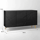 Buffet Moderno LuxLine Negro con Patas Doradas 4