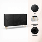 Buffet Moderno LuxLine Negro con Patas Doradas 5