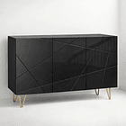 Buffet Moderno LuxLine Negro con Patas Doradas 1