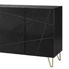 Buffet Moderno LuxLine Negro con Patas Doradas 6