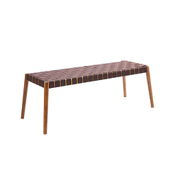 Banqueta Austral 120cm - Cinta Tejida de Nailon café