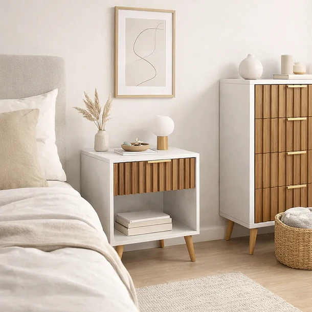 Velador Toulouse Blanco / Madera - blanco 3