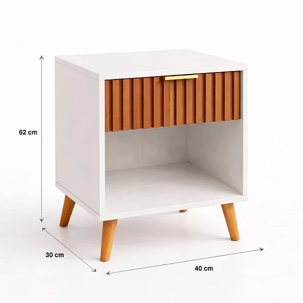 Velador Toulouse Blanco / Madera - blanco 4