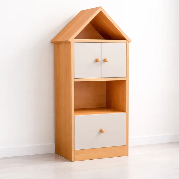 Estanteria madera organizadora para niños - Cafe Claro 1