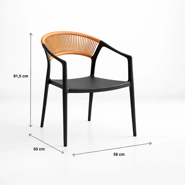 Silla Minimalista Ratán Respaldo Curvo Verona 4