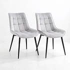 Pack de 2 Sillas de Comedor Macron Acolchada Terciopelo - Gris 1