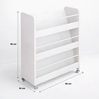 Estanteria con ruedas 3 niveles blanca - blanco 4
