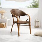 Silla Bistro Parisina Rattan con  reposabrazos Jolie  - Café Oscuro 2