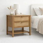 Velador Duna Rattan Ancho con Cajones de Ratán 2