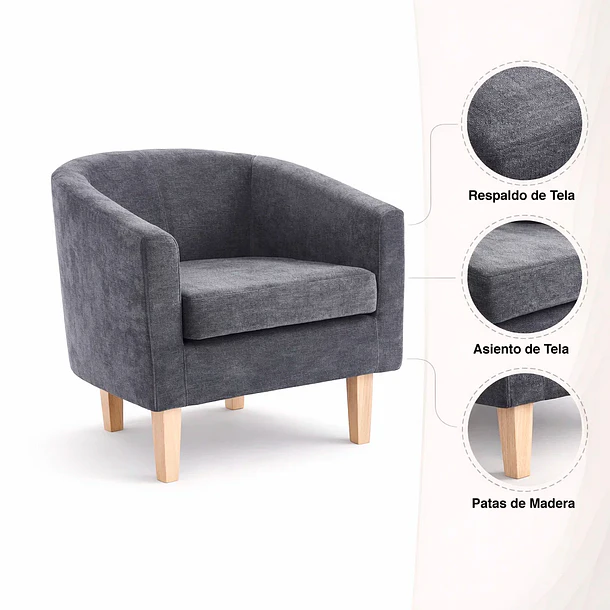 Sillón Compacto WoodLine - Gris 5
