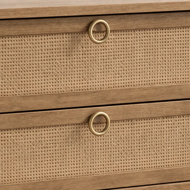 Velador Duna Rattan Ancho con Cajones de Ratán 6