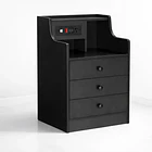 Velador Urbano Smart con Enchufe Integrado Negro de 3 Cajones 1