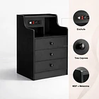 Velador Urbano Smart con Enchufe Integrado Negro de 3 Cajones 5