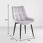 Pack de 2 Sillas de Comedor Macron Acolchada Terciopelo - Gris 4
