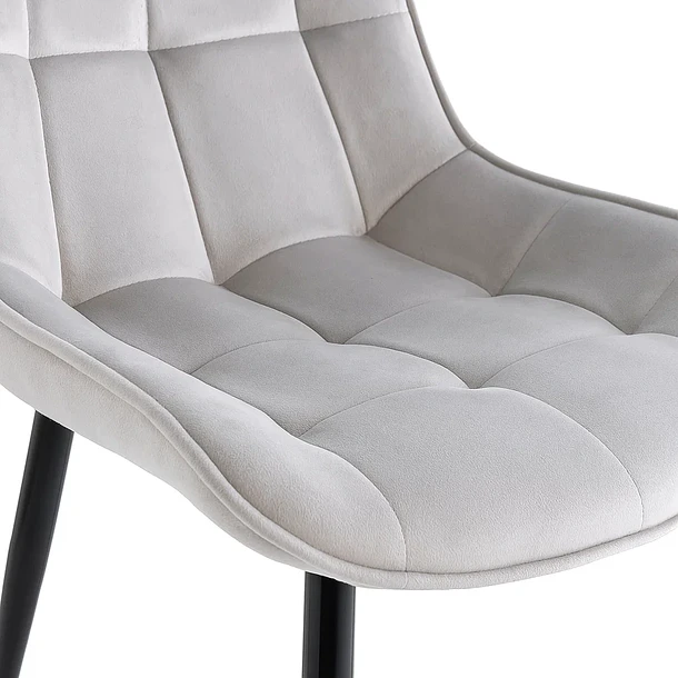 Pack de 2 Sillas de Comedor Macron Acolchada Terciopelo - Gris 6