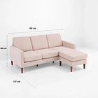 Sofá Esquinero Urban Lounge con Asiento Acolchado - Beige 4