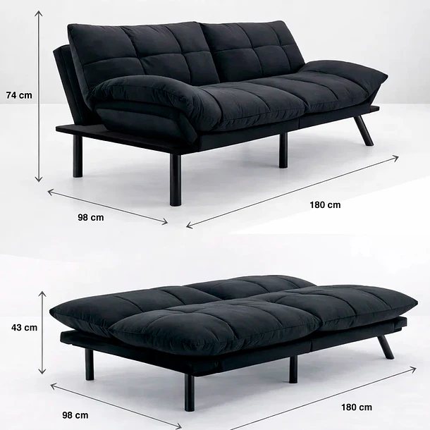 Sofá Cama PlushFlex Negro 4