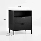 Velador Noir Loft Negro con Patas Metálicas 4