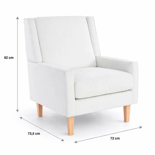 Sillón Elegance Home en Tela Beige 4