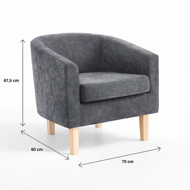 Sillón Compacto WoodLine - Gris 4