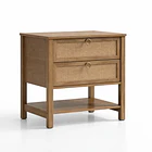 Velador Duna Rattan Ancho con Cajones de Ratán 1