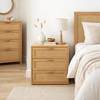 Velador Calma Rattan de Madera Clara con Cajones de Ratán 3