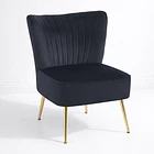 Sillón Glamour Noir con Patas Doradas - Negro 1