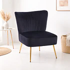 Sillón Glamour Noir con Patas Doradas - Negro 2