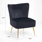 Sillón Glamour Noir con Patas Doradas - Negro 4