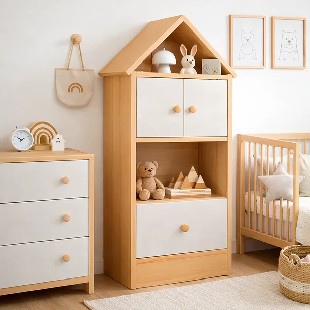 Estanteria madera organizadora para niños - Cafe Claro 3