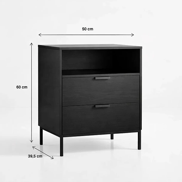 Velador Noir Loft Negro con Patas Metálicas 4