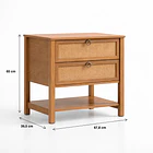 Velador Duna Rattan Ancho con Cajones de Ratán 4