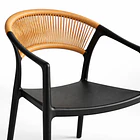 Silla Minimalista Ratán Respaldo Curvo Verona 6