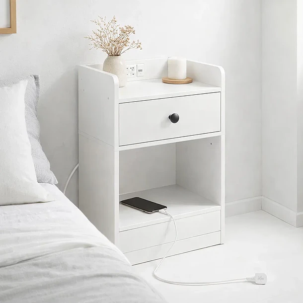 Velador Luma Mini con Enchufe Integrado Compacto - Blanco 2