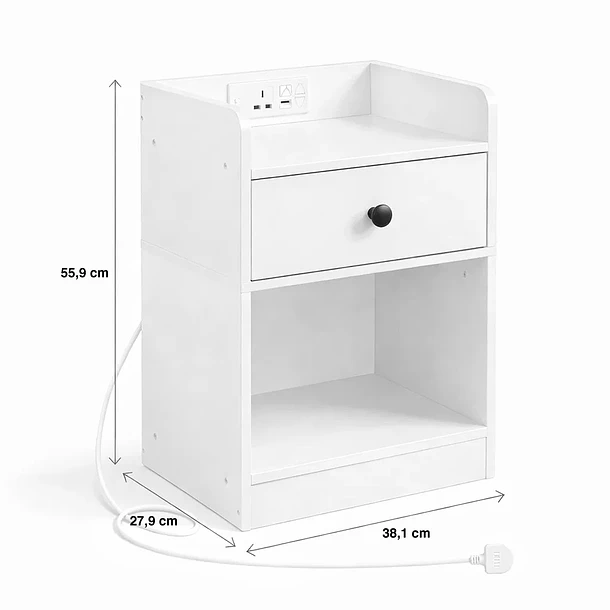 Velador Luma Mini con Enchufe Integrado Compacto - Blanco 4