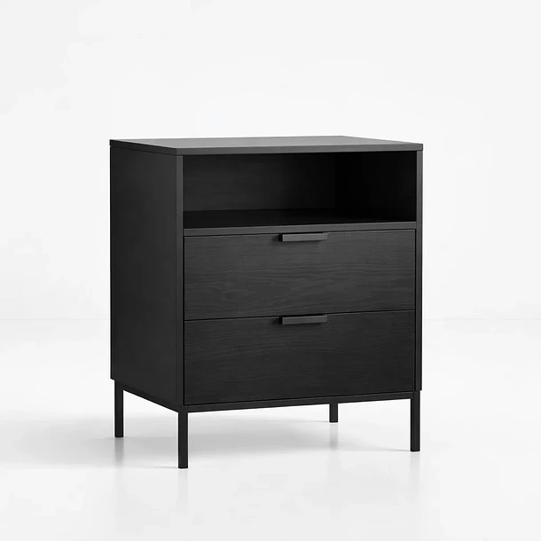 Velador Noir Loft Negro con Patas Metálicas 1