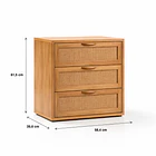 Velador Calma Rattan de Madera Clara con Cajones de Ratán 4