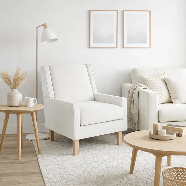 Sillón Elegance Home en Tela Beige 3