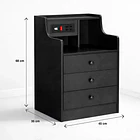 Velador Urbano Smart con Enchufe Integrado Negro de 3 Cajones 4