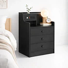 Velador Urbano Smart con Enchufe Integrado Negro de 3 Cajones 2