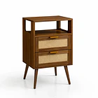 Velador Velia Rattan con Cajones y Diseño Natural 1