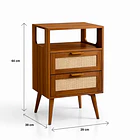 Velador Velia Rattan con Cajones y Diseño Natural 4