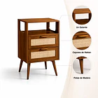 Velador Velia Rattan con Cajones y Diseño Natural 5