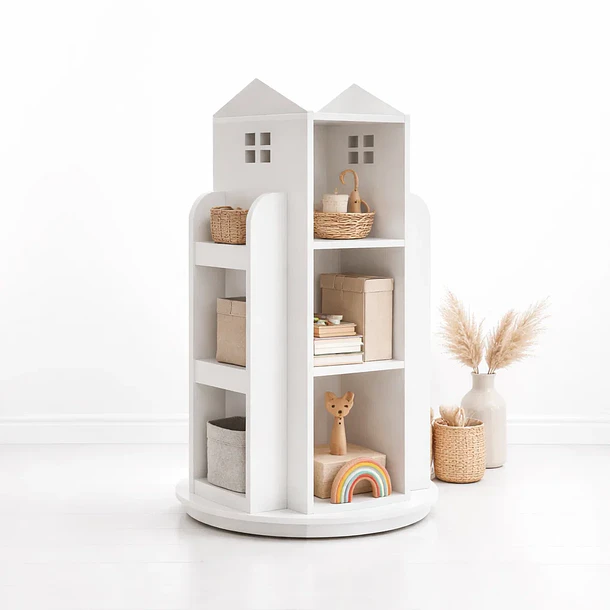 Estanteria para niños giratoria - blanco 2