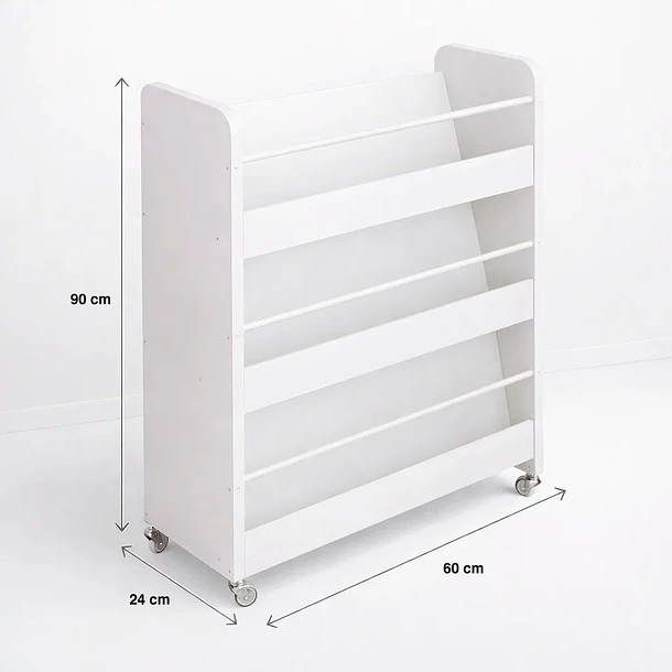 Estanteria con ruedas 3 niveles blanca - blanco 4